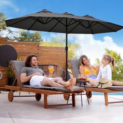DSVIMOY 15FT Patio Umbrellas, Large Table Umbrella for Outdoor Patio, Outdoor Umbrella with Crank Handle