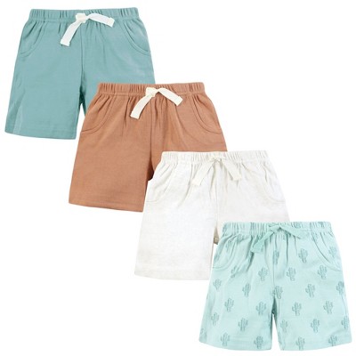 Hudson Baby Infant Boys Shorts Bottoms 4-Pack, Desert Cactus