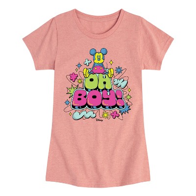 Girls' - Disney - Mickey Mouse Fitted Short Sleeve Graphic T-Shirt