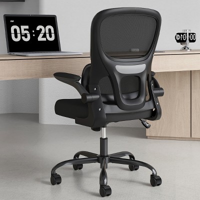 Racxily Office Chair, Mesh Ergonomic Office Chair with Lumbar Support, Comfy Computer Desk Chair with Flip Armrest Rolling Wheels