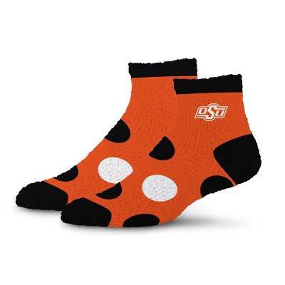 NCAA Oklahoma State Cowboys Big Dot Fuzzy Sleep Soft Socks: Polka Dot Knit Ankle Apparel