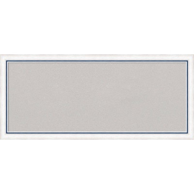 32"x14" Morgan Wood Frame Gray Cork Board White/Blue - Amanti Art