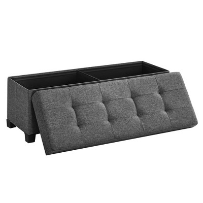 SONGMICS Folding Storage Ottoman Bench for Living Room and Bedroom, 15 x 43.3 x 15.7 Inches