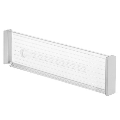 iDesign Plastic Adjustable Deep Drawer Dividers - Set of 2 - Clear