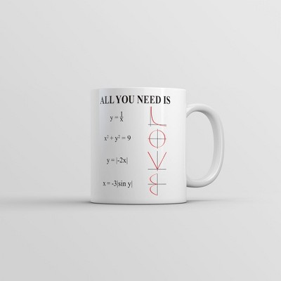 Crazy Dog All You Need Is Love Equation Mug Funny Math Graphic Coffee Cup-11oz