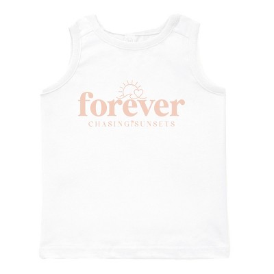 The Juniper Shop Forever Chasing Sunsets Sun Toddler Tank - 3T - White