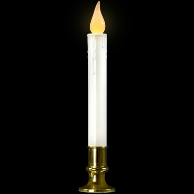 Northlight LED Flickering Christmas Candle Lamp with Brass Base - 9"