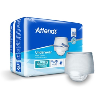 Attends Disposable Underwear Pull On with Tear Away Seams Small, APP0710, Heavy, 20 Ct