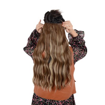 Alilang One Piece Long Wavy Curly Clip in Hair Wig Extension 20 Inches High for Women 4 Clips