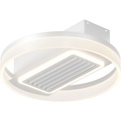 Bladeless Fan Lamp with Lights Dimmable LED, Timing 6 Speeds Fan Ceiling Lamp, with Remote, Smart Bladeless Fans White