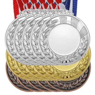 Unique Bargains Zinc Alloy Corrosion-Resistant DIY Fun Embossed Design Award Medals Gold Silver Bronze 15 Pcs
