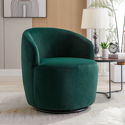 CAVINAS Accent Chair Small Barrel Chair Teddy Fabric Upholstered Armchair with Back Single Sofa Chair, Accent Chair for Small Spaces