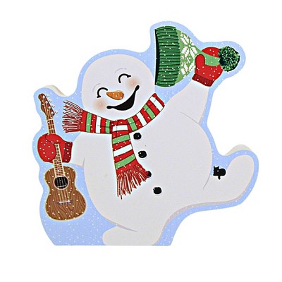 Cat's Meow Village 4.25 In Dance To The Music Snowman , Casper  Black Cat Ukulele (1PC)