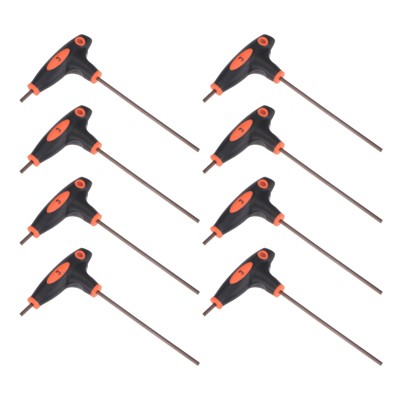 Unique Bargains S2 Steel Flat Dual End T-Handle Hex Key Wrenches 8 Pcs