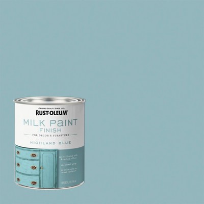 Rust-Oleum 2pk Milk Paint- Highland Blue Quart: Interior Wall & Drywall Paint, Water-Based, 275 Sq Ft Coverage