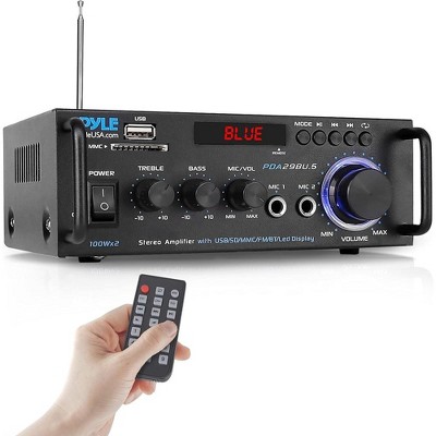 Pyle Wireless Bluetooth Stereo Power Amplifier - Black