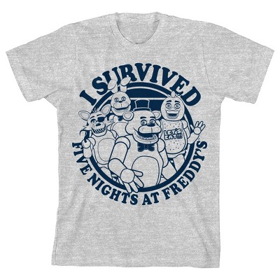 Five Nights at Freddy's I Survived Boy's Heather Grey T-shirt