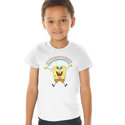 Toddler Boys' Spongebob Imagination Rainbow T-Shirt White