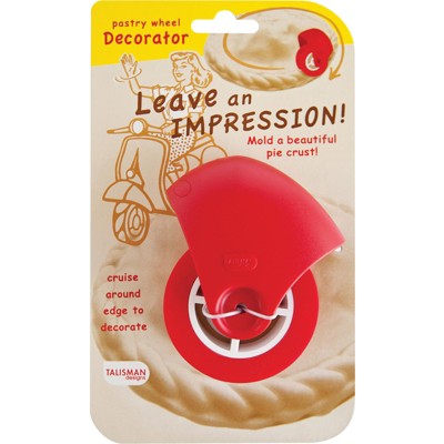 Talisman Designs Pastry Wheel Pie Crust Decorator, Red