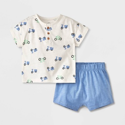 Baby Scooter Graphic Top & Bottom Set - Cat & Jack™ Cream
