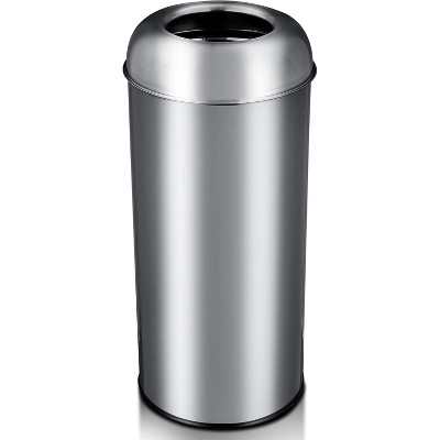 65L/17Gal Heavy Duty Open Top Commercial/Kitchen Trash Can, Fingerprint-Resistant Waste Bin, Brushed Stainless Steel
