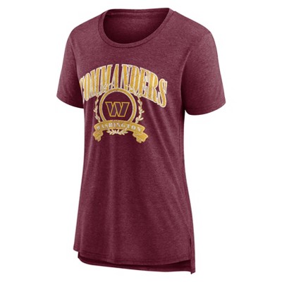 NFL Washington Commanders Women's Heather Short Sleeve Tri-Blend T-Shirt