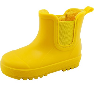 BEARPAW Toddler and Kids' Chelsea Rain Boots with Faux-Fur Lining