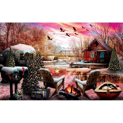 Sunsout Holiday Camping 550 pc Christmas Jigsaw Puzzle 30150