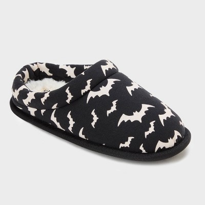 dluxe by dearfoams Kids Glow in Dark Clog Bat Slippers - Black