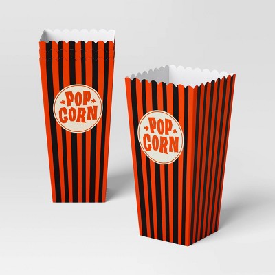 4ct Orange Striped Square Popcorn Bucket Disposable Carrier Pack - Hyde and EEK! Boutique™