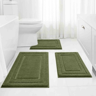 BAGOKIE 3pc Soft Microfiber Bathroom Rug Set