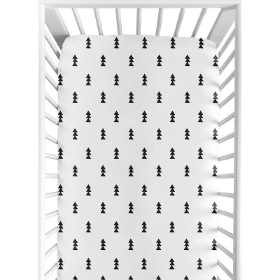 Sweet Jojo Designs Boy Baby Fitted Crib Sheet Bear Mountain Black and White