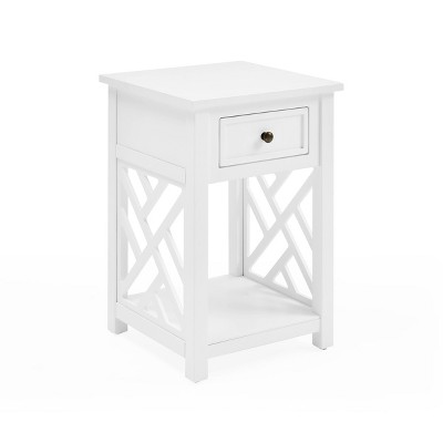 Alaterre Furniture Middlebury Wood End Table with Storage Shelf