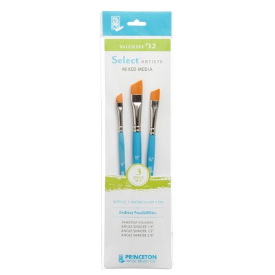 Princeton Select Artiste Brush Sets, Select Value Set #12, Angle Shader 1/4", 3/8", 1/2"