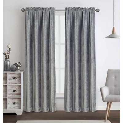 Kate Aurora 2 Piece Heavy Weight Light Filtering Rod Pocket Luxurious Royal Chenille Curtain Panels
