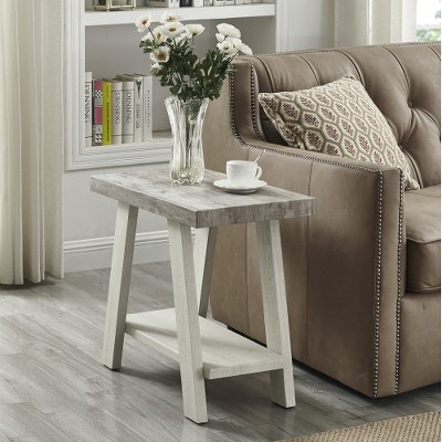 Lyngins Rectangular Side Table with Splayed Legs, Under-Top Storage Shelf, Wood End Table for Living Room, Bedroom Nightstand, Small Side Table