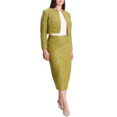 ELOQUII Sequin Tweed Midi Skirt