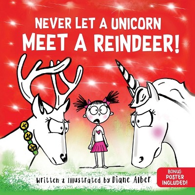 Never Let a Unicorn Meet a Reindeer - by  Diane Alber (Hardcover)