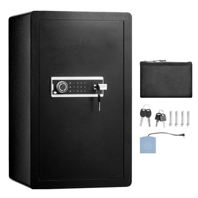 VEVOR Single Door 4.0 cu.ft Safe Box with Key Lock & Password, Safe Lock Box with Fireproof Bag, Key Rack, 2 Shelves, and 1 Cabinet, Black