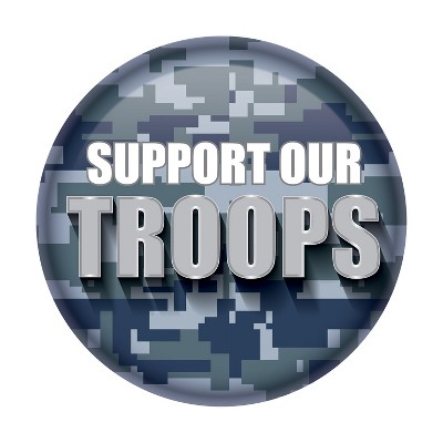 Beistle Support Our Troops Button, 2", (6/Pkg) Multicolored
