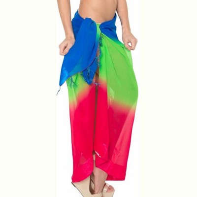 LA LEELA Womens Sarong Swimsuit Cover Up Long Women's Summer Pool Beach Wrap Skirt Swimwear Bikini Cover-ups for Women One Size Blue, Solid