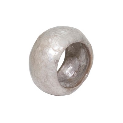 Saro Lifestyle Textured Capiz Napkin Ring (Set of 4)