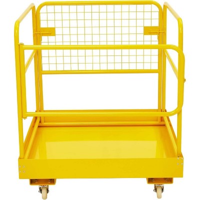Acekool 36x36 Inch Folding Forklift Safety Cage, 1400lb Work Platform with Safety Harness & Lock, Collapsible Basket for Aerial and Garage Shop Tasks