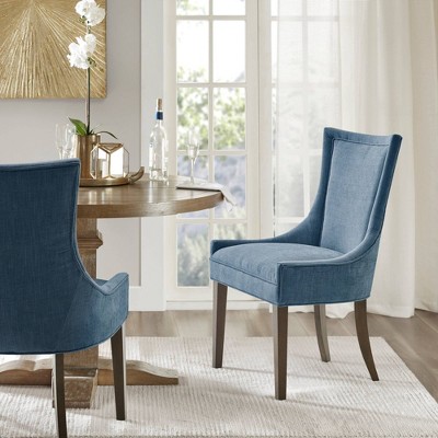 2pk Ultra Dining Side Chairs Blue - Madison Park: Polyester Upholstery, Foam Cushion, Wood Legs