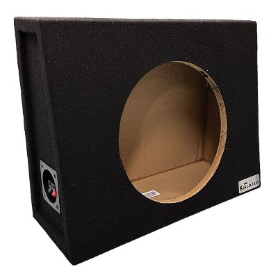King Boxes AKT112S 12-In. Wedge-Style Single-Speaker Black Carpeted Enclosure for Truck