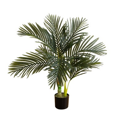 Nearly Natural 3-ft Artificial Golden Cane Palm Tree