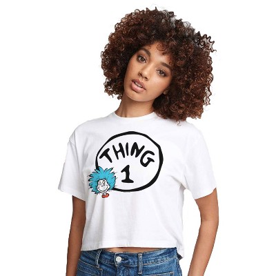 Women's - Dr. Seuss - Thing One Cropped Graphic T-Shirt