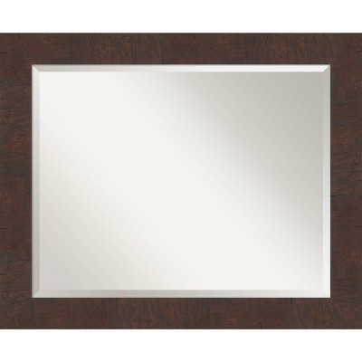 33" x 27" Wildwood Framed Wall Mirror Brown - Amanti Art: Beveled, No Assembly Required