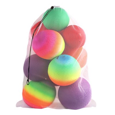 GSE 24"x36" Large Mesh Sports Ball Drawstring Bag for Gym Training, Football, Basketball, Swimming