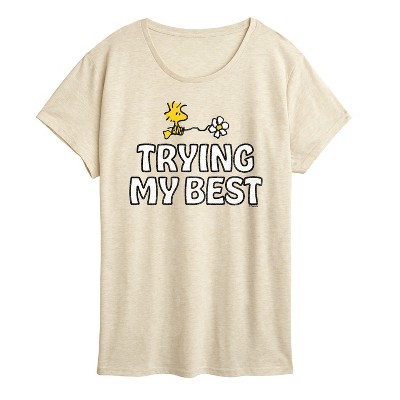 Women's - Peanuts - Trying My Best Short Sleeve Graphic T-Shirt